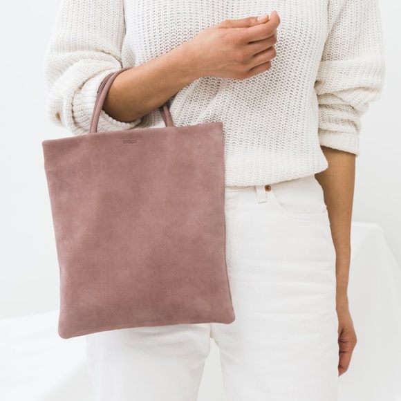 BAGGU Handbags - Baggu Mini Leather Flat Tote - Taro Nubuck